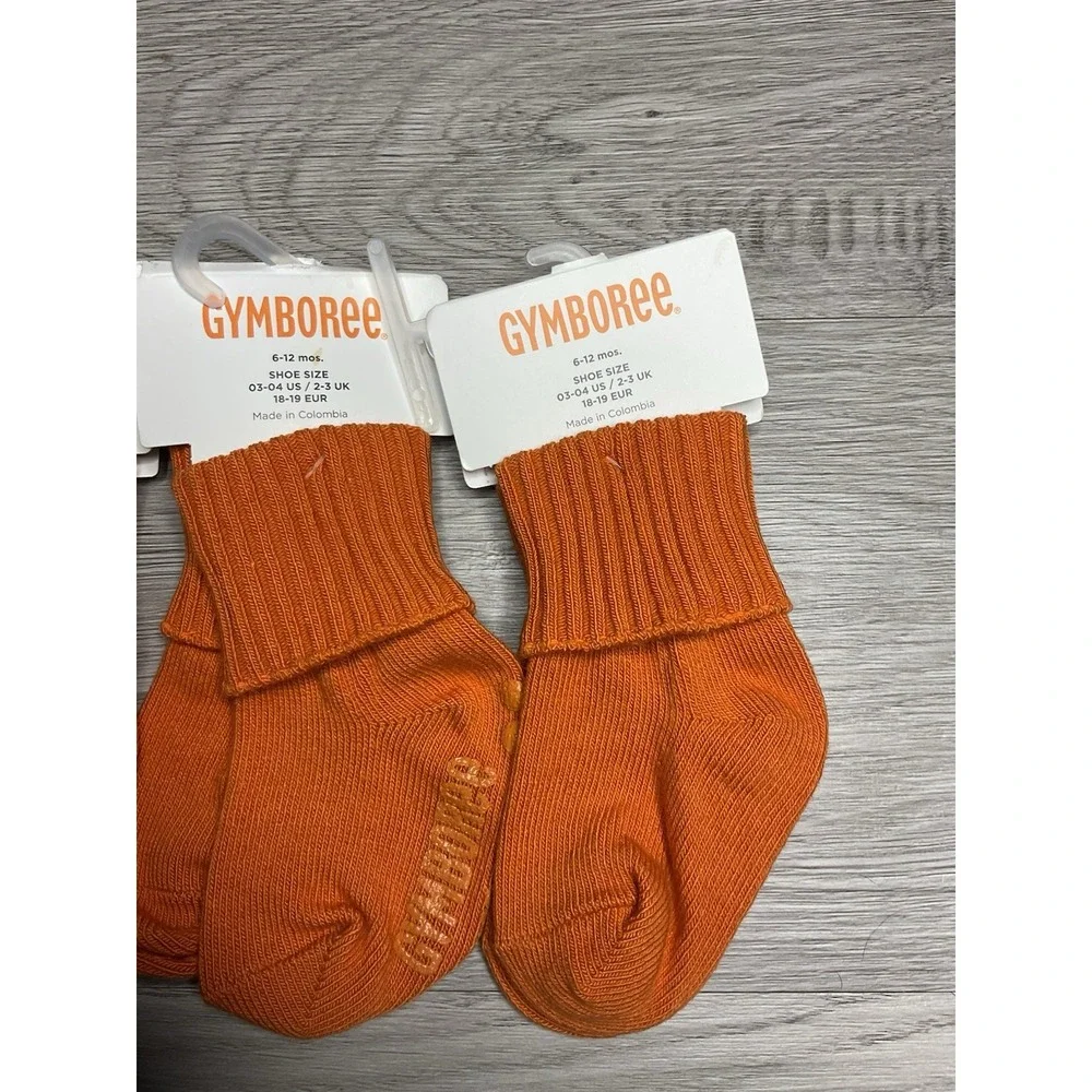 Gymboree Basic Orange‎ Boys Size 6-12 M Socks NWT